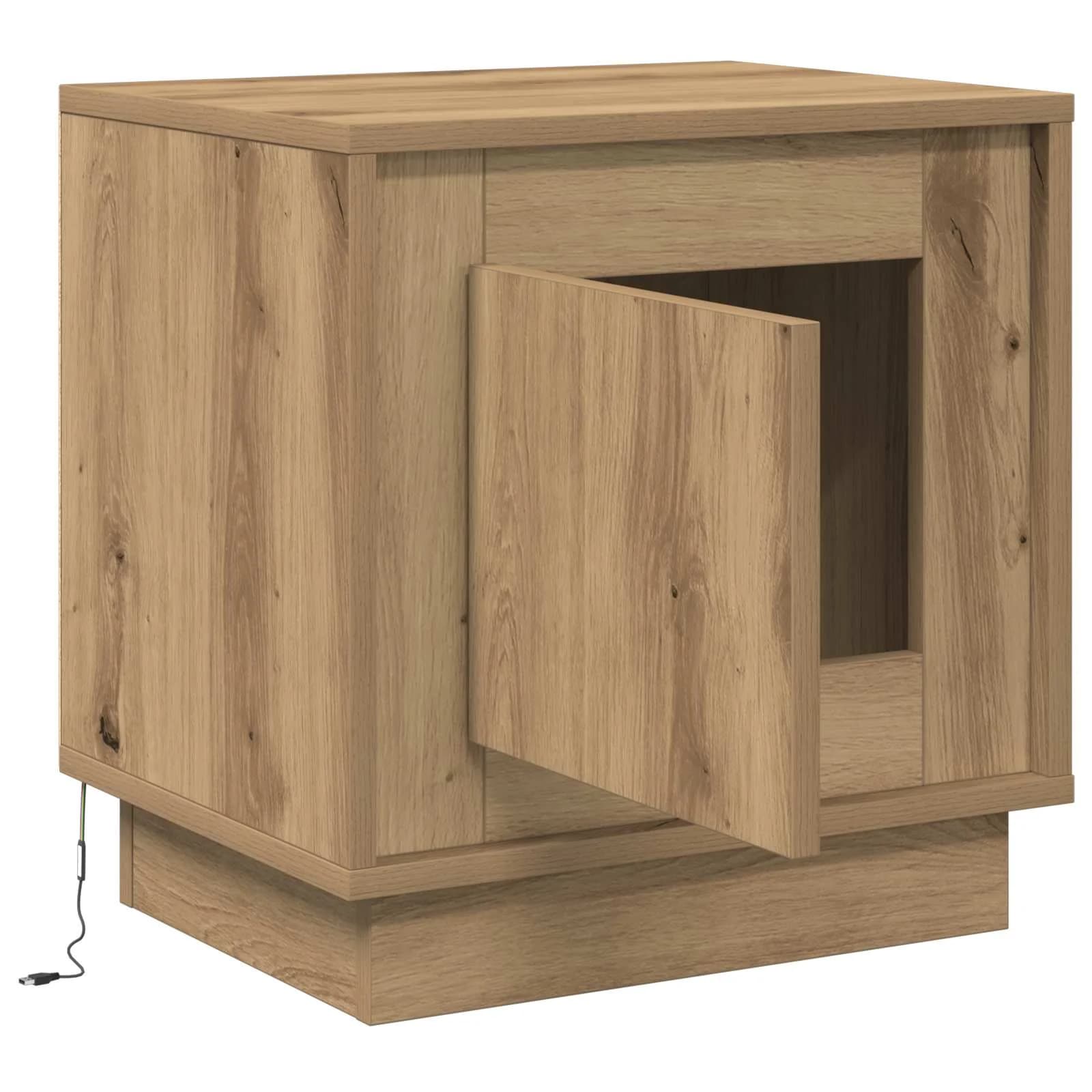 Nočna omarica Umetni hrast 44 x 34,5 x 45 cm Inženirski les - slika 5