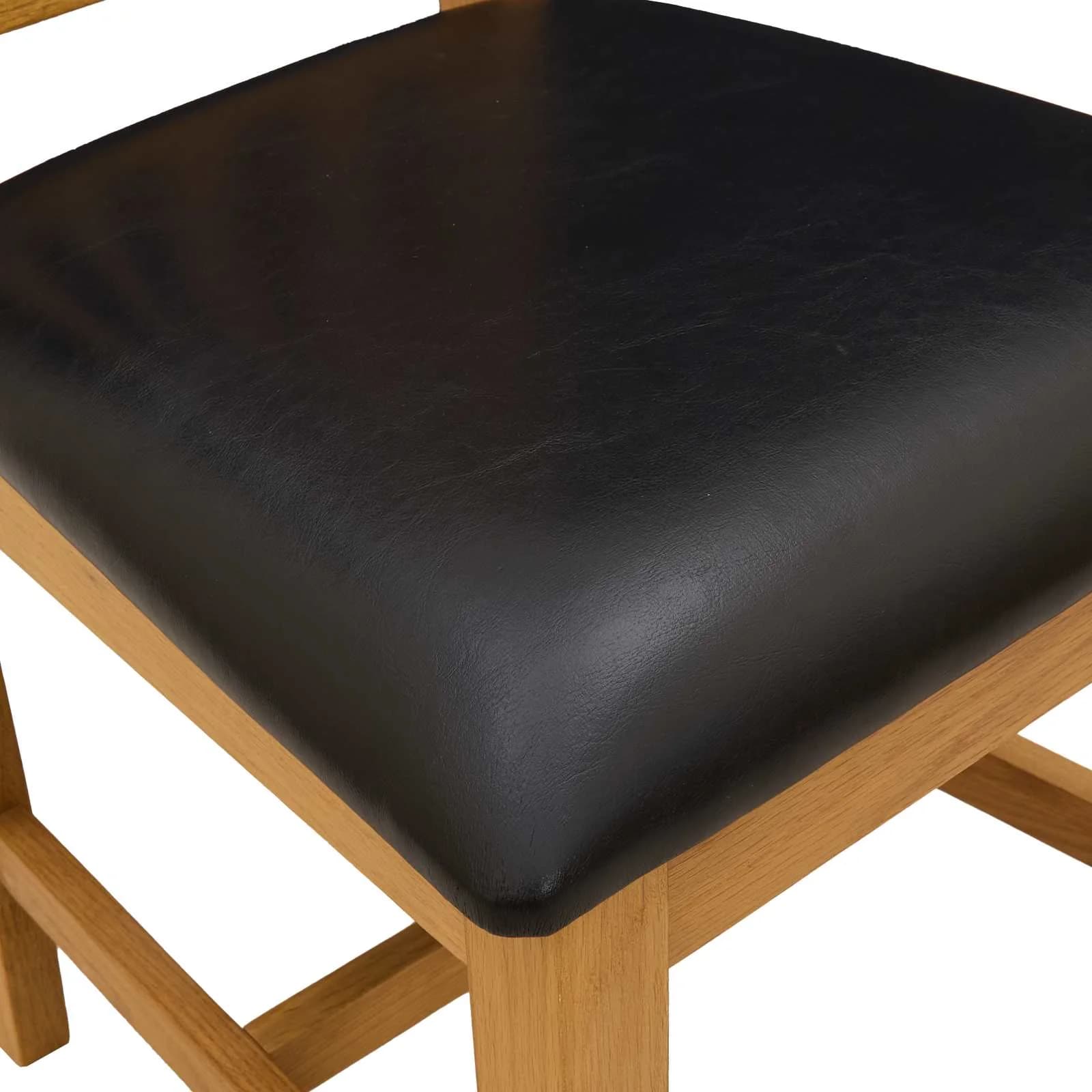 Jedilni stol 2 kos Masivno hrastovo les Črna 45 x 59,5 x 100 cm - slika 6