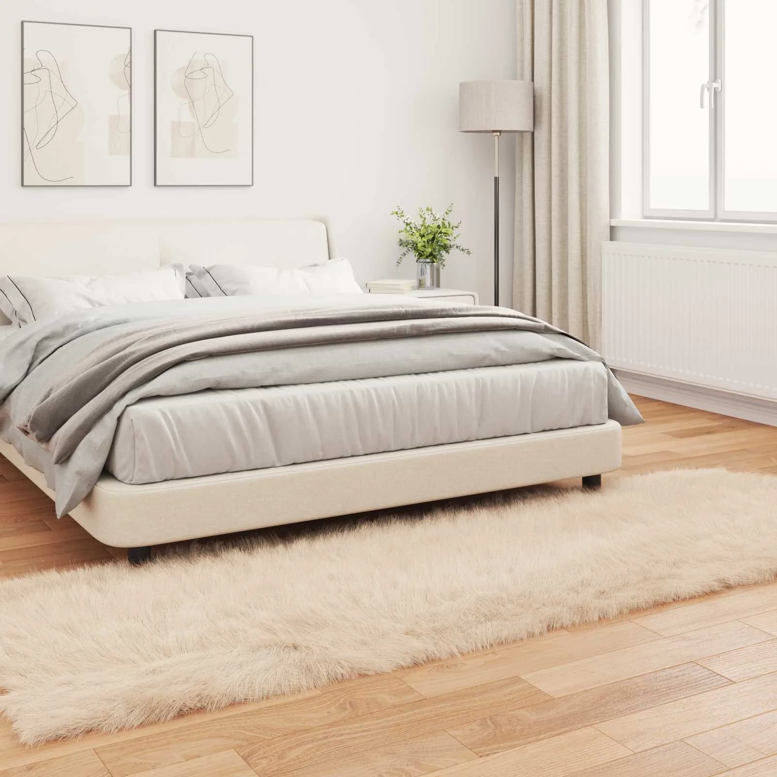 Preproga iz umetnega ovčjega krzna TAFALLA Bež 80 x 250 cm - slika 4