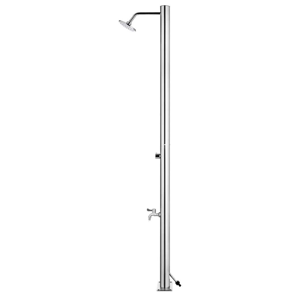 Vrtni tuš s sivim podstavkom 220 cm nerjaveče jeklo - slika 5