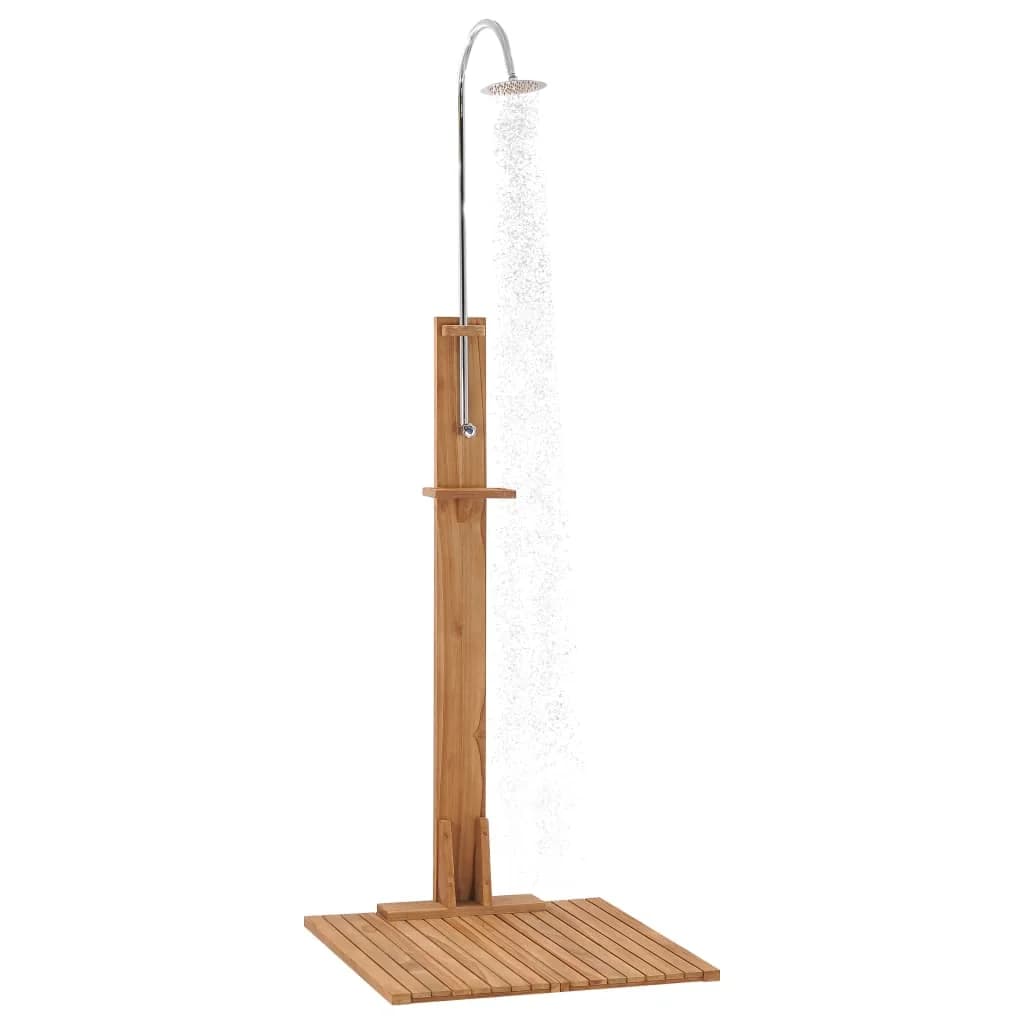 Vrtni tuš 75x75x210 cm trdna tikovina - slika 4