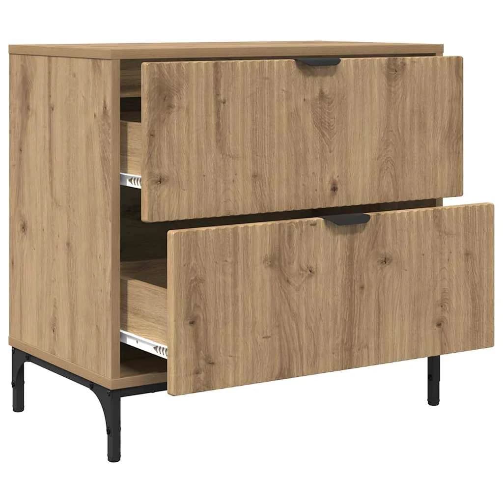 Nočna omarica artisan hrast 63.5 x 36 x 61 cm Inženirski les - slika 5