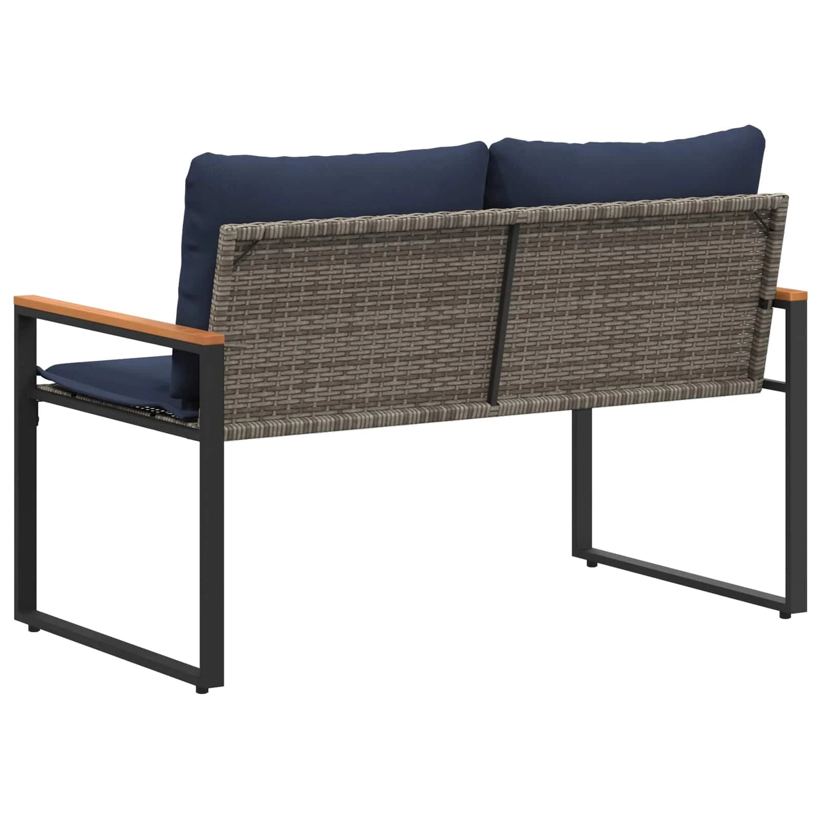 klop z blazino Siva in mornarsko modra 115 x 65 x 72 cm Ratan - slika 7