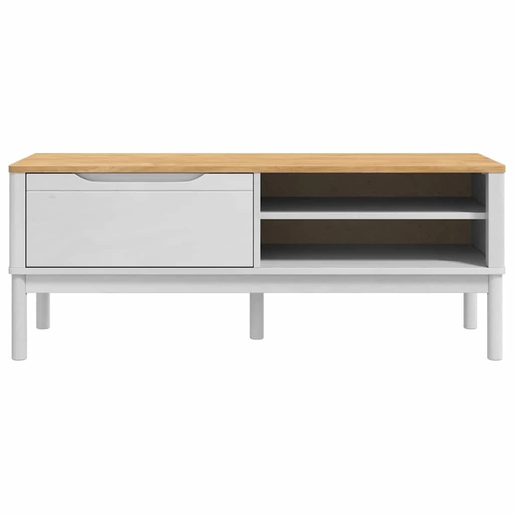 Klubska klop FLORO Bela 115 x 40 x 45 cm Masivno borovo les - slika 6