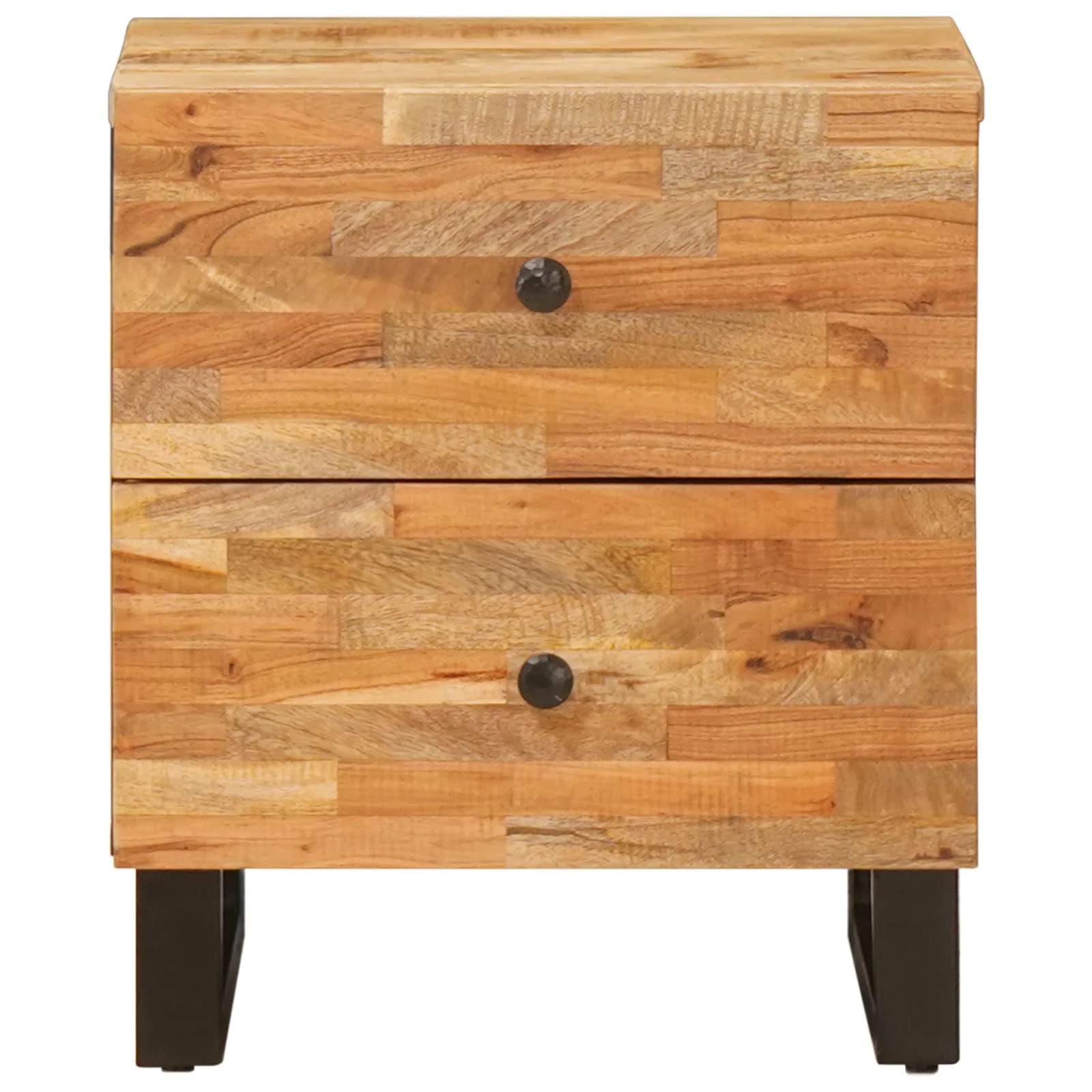Nočna omarica 2 kos Rjava 40 x 33 x 46 cm Masiven les manga - slika 4