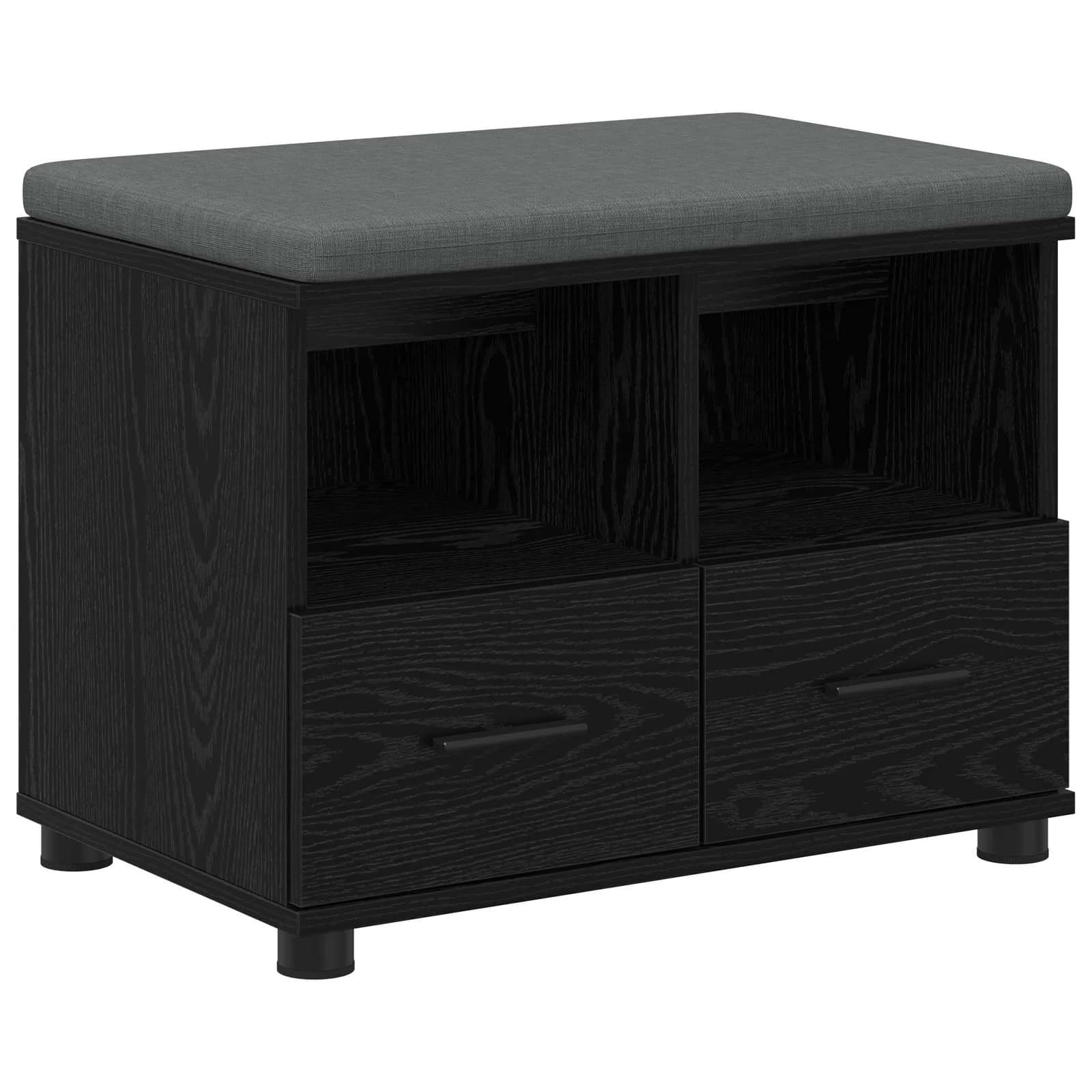 Haldna klop Črni Hrast 60 x 38 x 46 cm Oblikovan Les in Tkanina - slika 2
