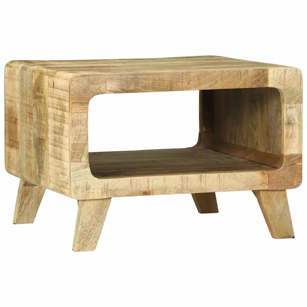 Klubska miza Rjava 50 x 50 x 35 cm Masiven les manga - slika 2