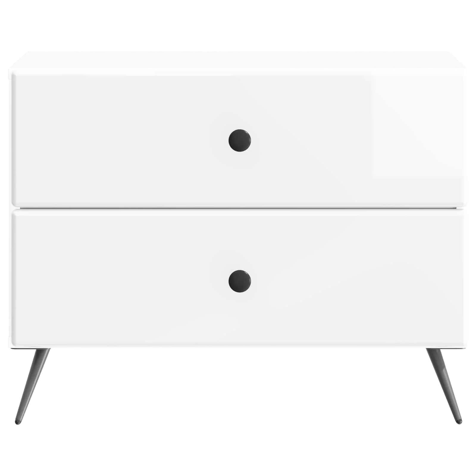 Nočna omarica s predalom Bela visok sijaj 62 x 34,5 x 47,5 cm - slika 5