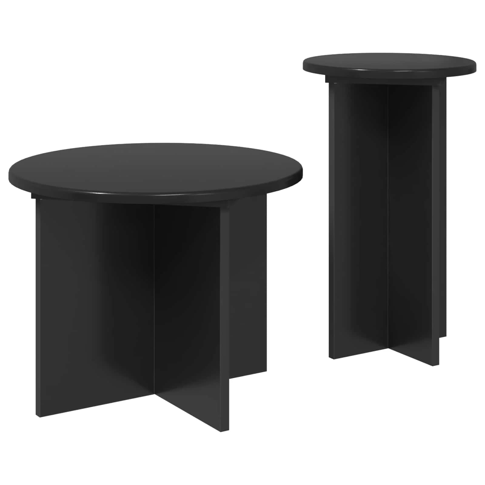 Komplet stranskih mizic 2 kos Črni hrast Ø 45 x 35 cm - slika 5