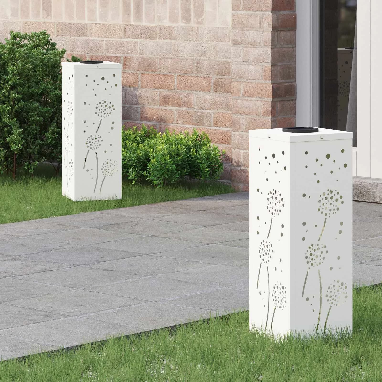 Solarno LED svetilo za pot 2 kos Toplo bela 18 x 18 x 50 cm