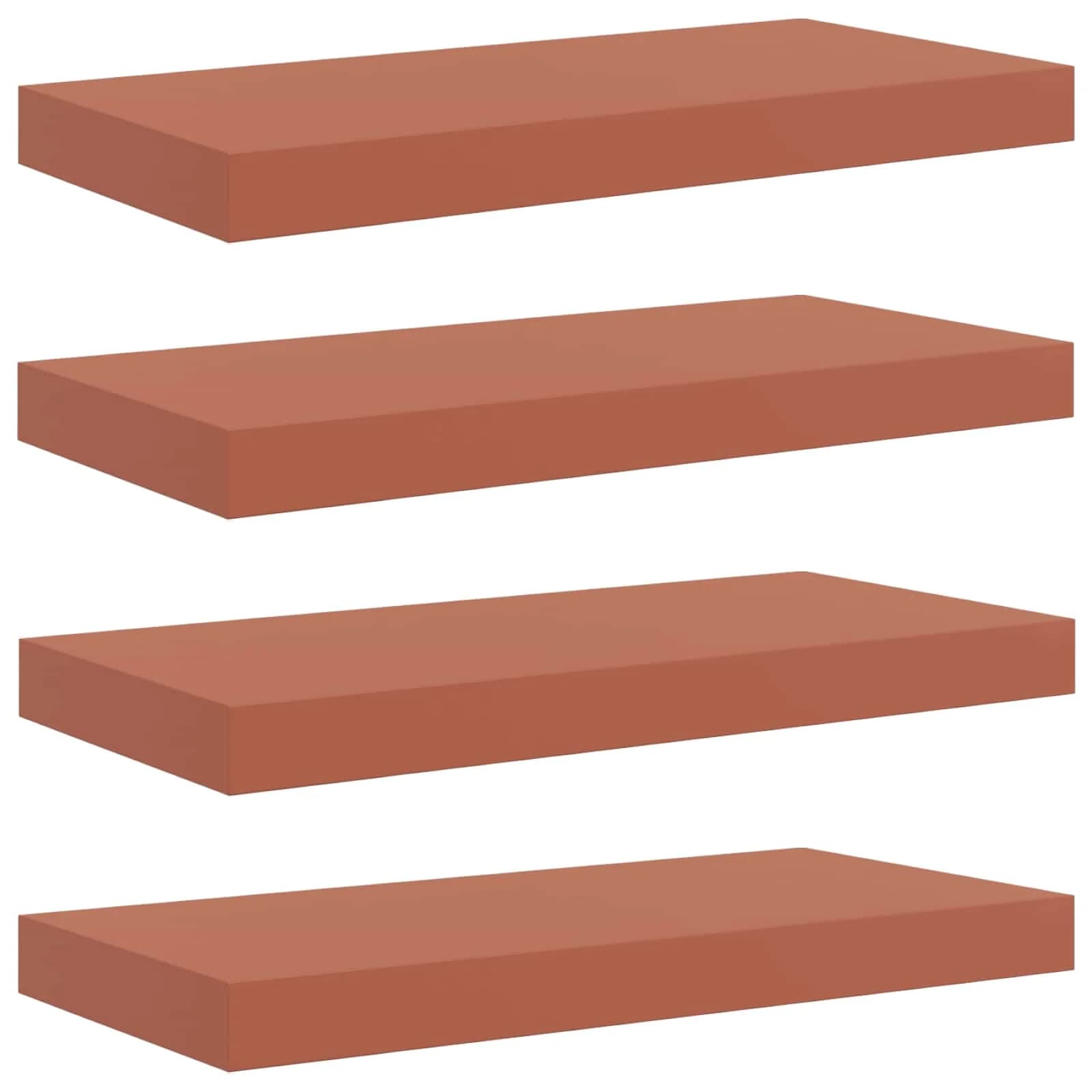 Stenska polica Montaža za steno 4 kos Rdeča 50 x 23,5 x 3,8 cm - slika 2
