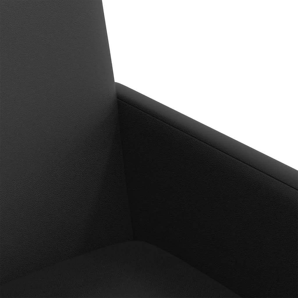 Jedilni stoli s kolesi 2 kos Umetna koža Črna 57 x 66 x 94 cm - slika 7