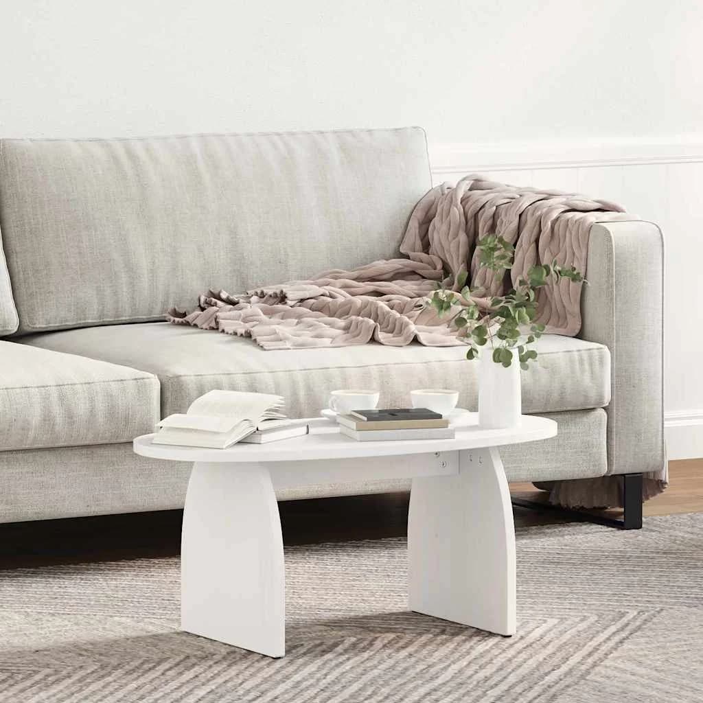 Klubska miza Bela 80 x 40 x 35 cm Masivno borovo les - slika 4