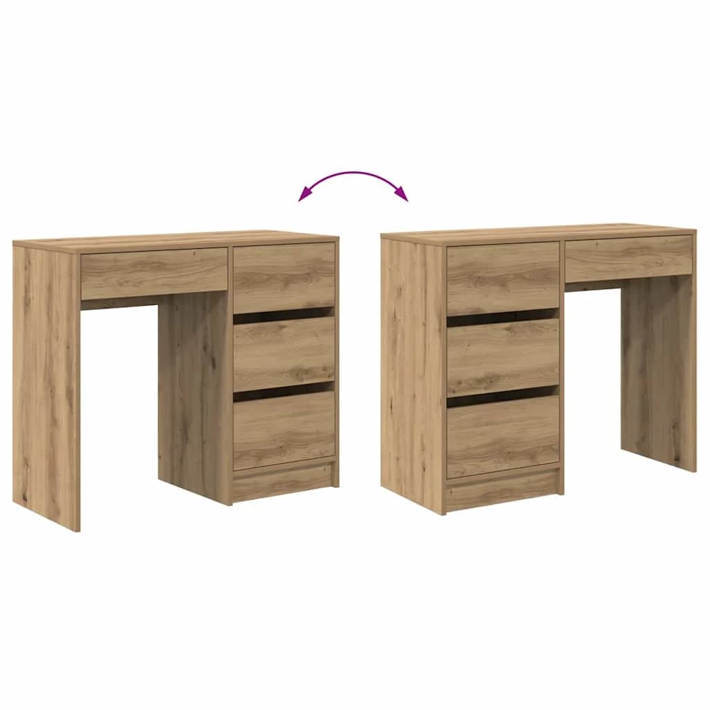 Miza Umetni hrast Inženirski les 90 x 37.5 x 75 cm - slika 10
