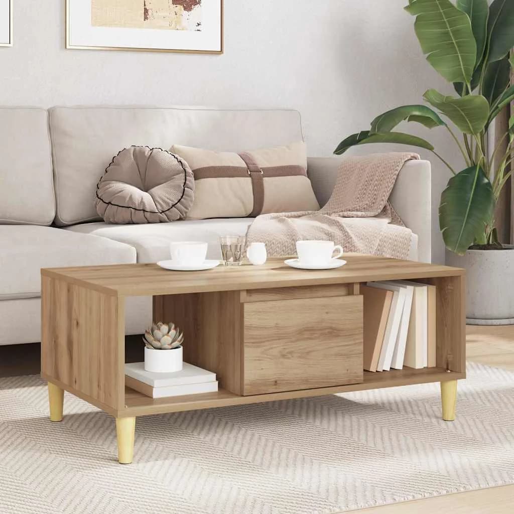 Klubska miza Umetni hrast 90 x 50 x 26.5 cm Inženirski les - slika 4