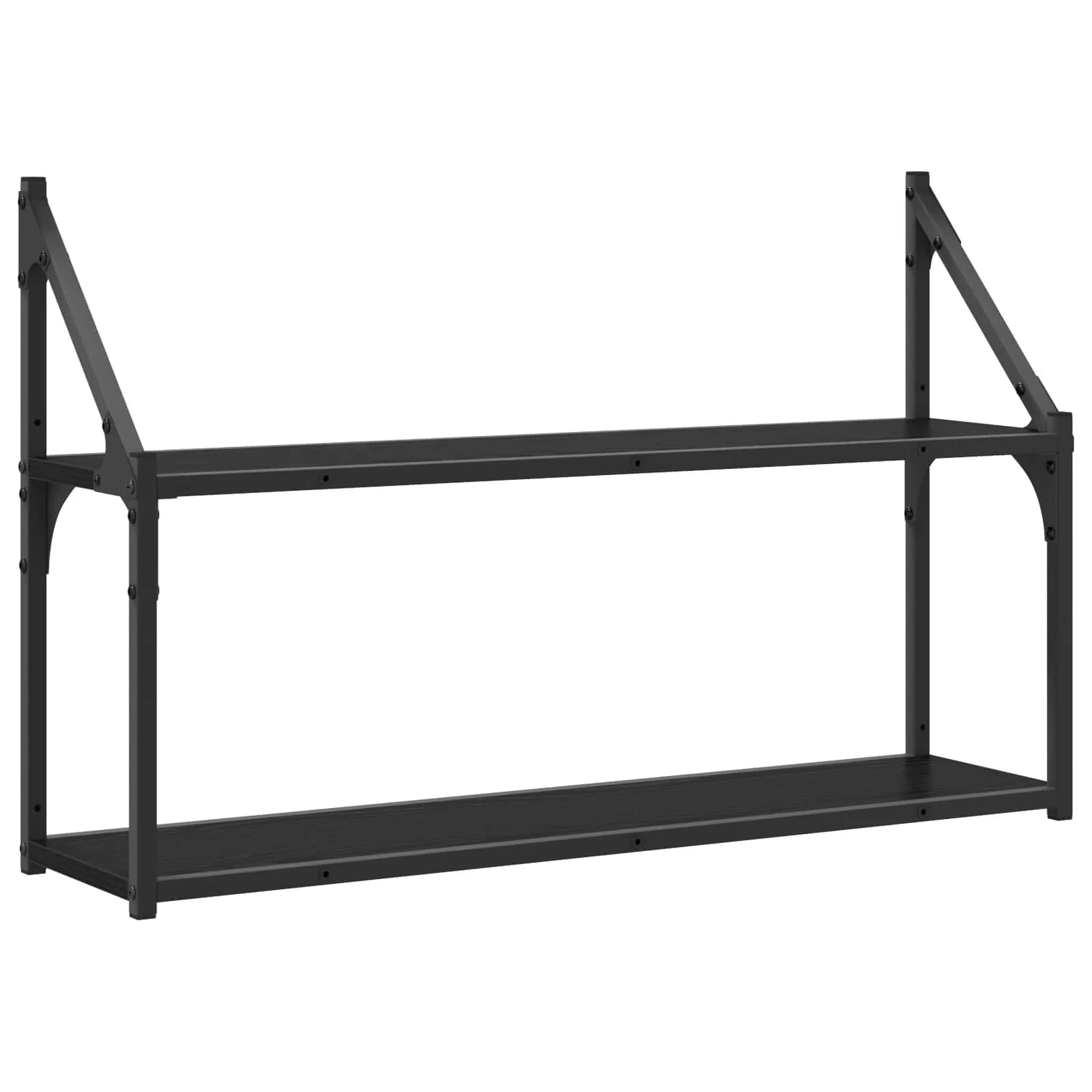 Stenska polica Montaža za steno Črni hrast 80 x 21 x 51 cm - slika 2