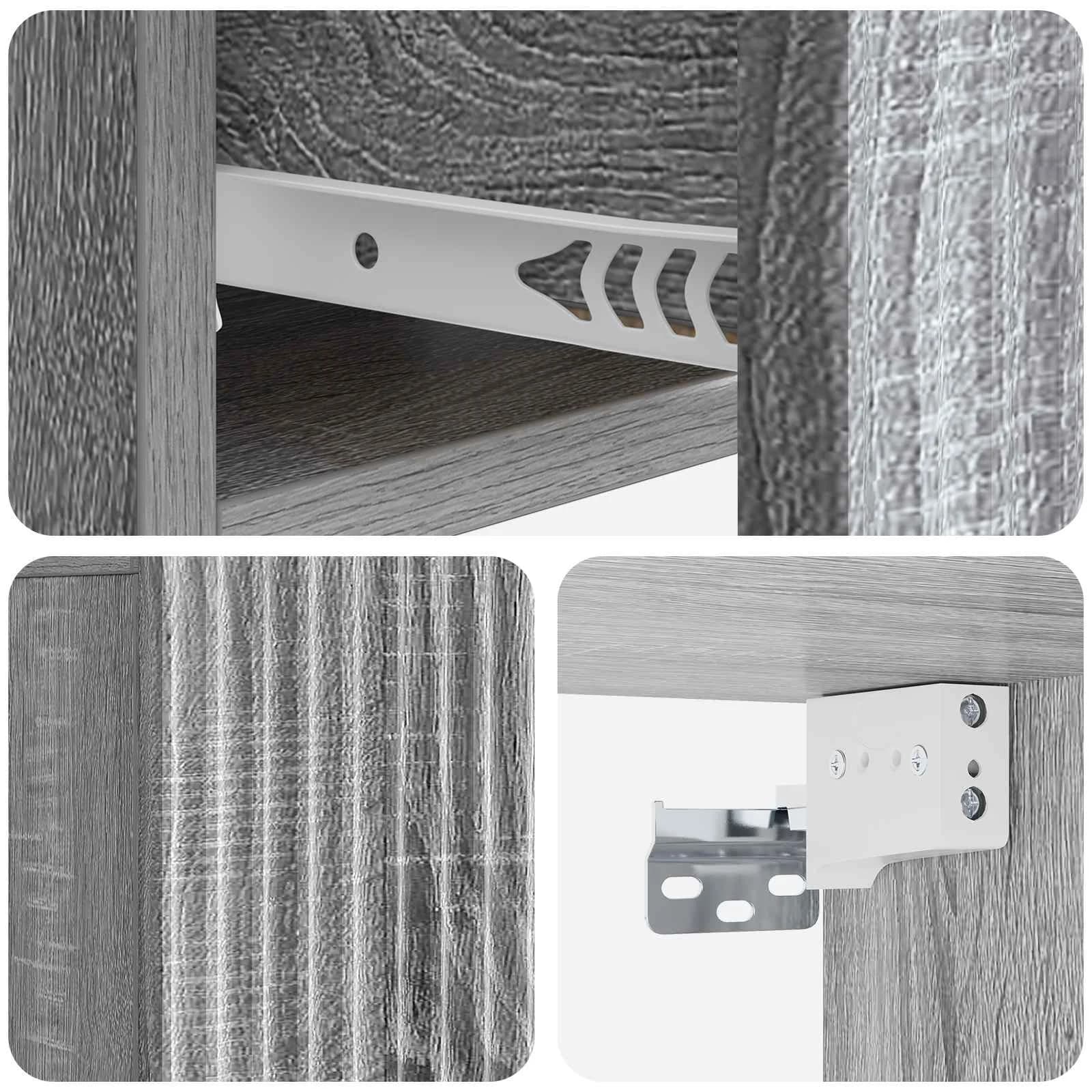 Stenski nočni omarici 2 kos Siva Sonoma 49 x 34,5 x 20 cm - slika 10