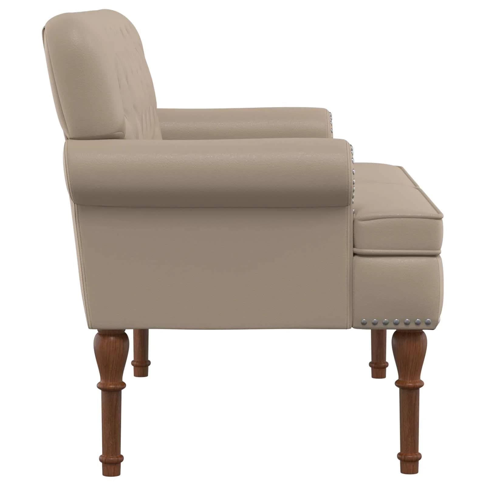 Dvojnica s gumbi Kapučino 120 x 65 x 77 cm Umetno usnje - slika 4