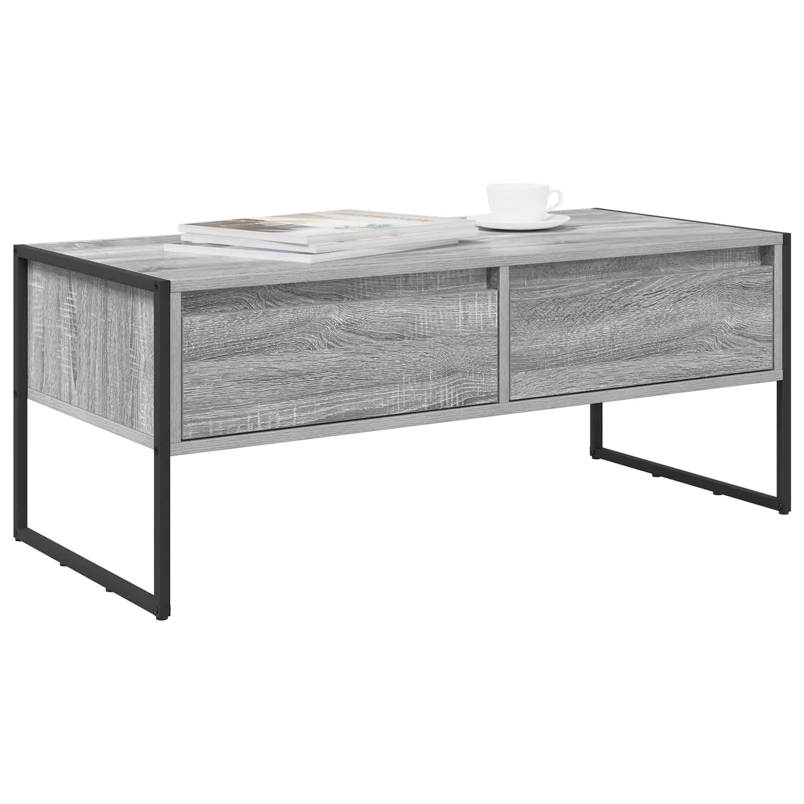 Klubska miza Siva Sonoma 100 x 46 x 40 cm Inženirski les - slika 3