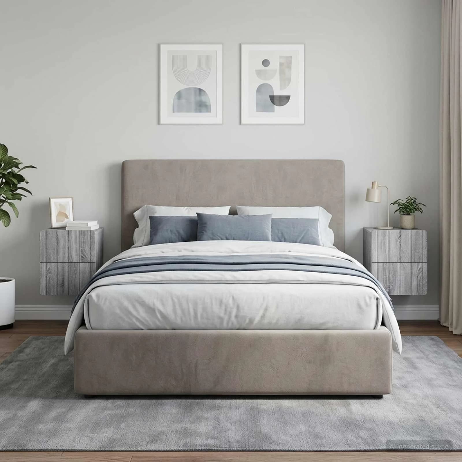 Stenski nočni omarici 2 kos Siva Sonoma 33 x 34,5 x 43 cm - slika 4