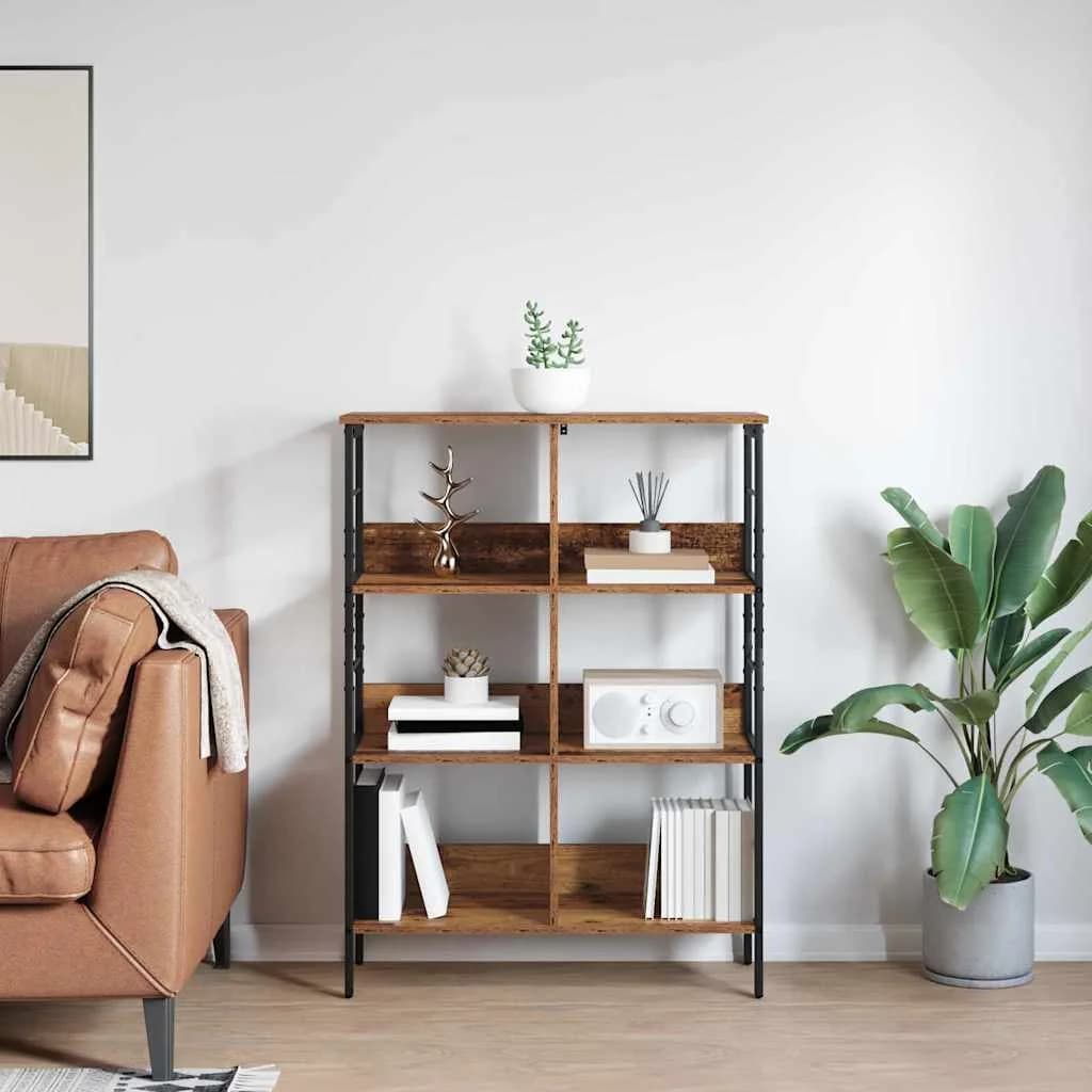 Knjižna polica 6 nivojev 82 x 32 x 112 cm Inženirski les - slika 4