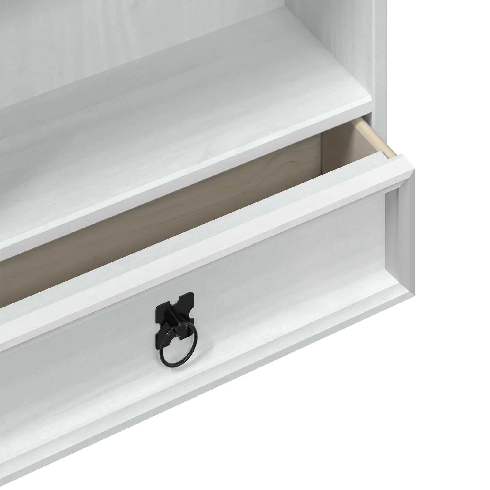 CD omara Bela 52 x 17.5 x 103 cm Masivno borovo les - slika 7