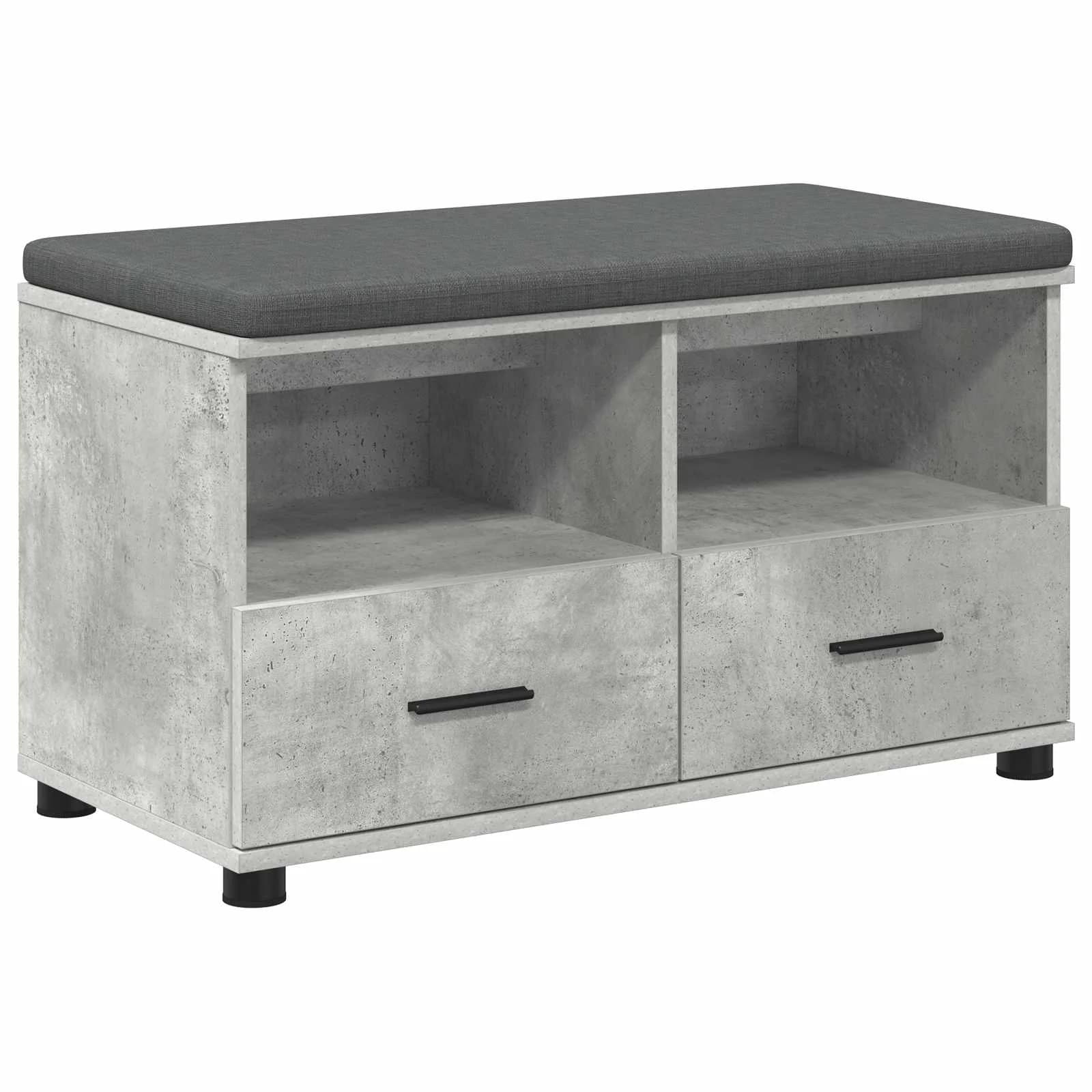 Haldna klop Beton Siva 80 x 38 x 46 cm Oblikovan Les in Tkanina - slika 2