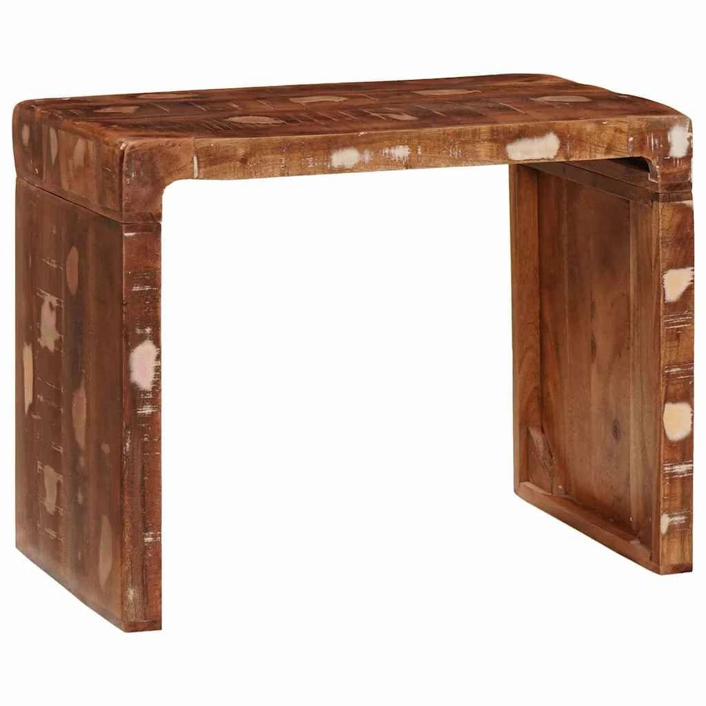 Stranska miza Rjava 60 x 35 x 46 cm Trdna obnovljena les - slika 2