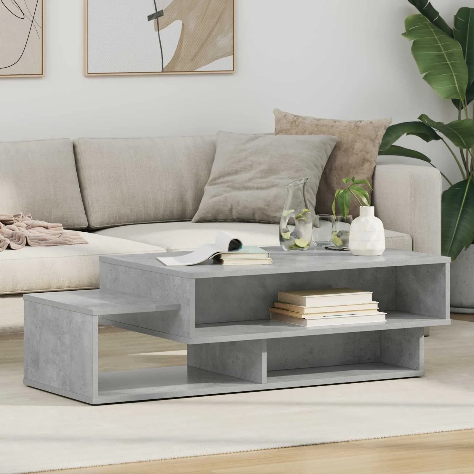 Klubska miza Betonsko siva 105 x 50 x 32,5 cm Inženirski les