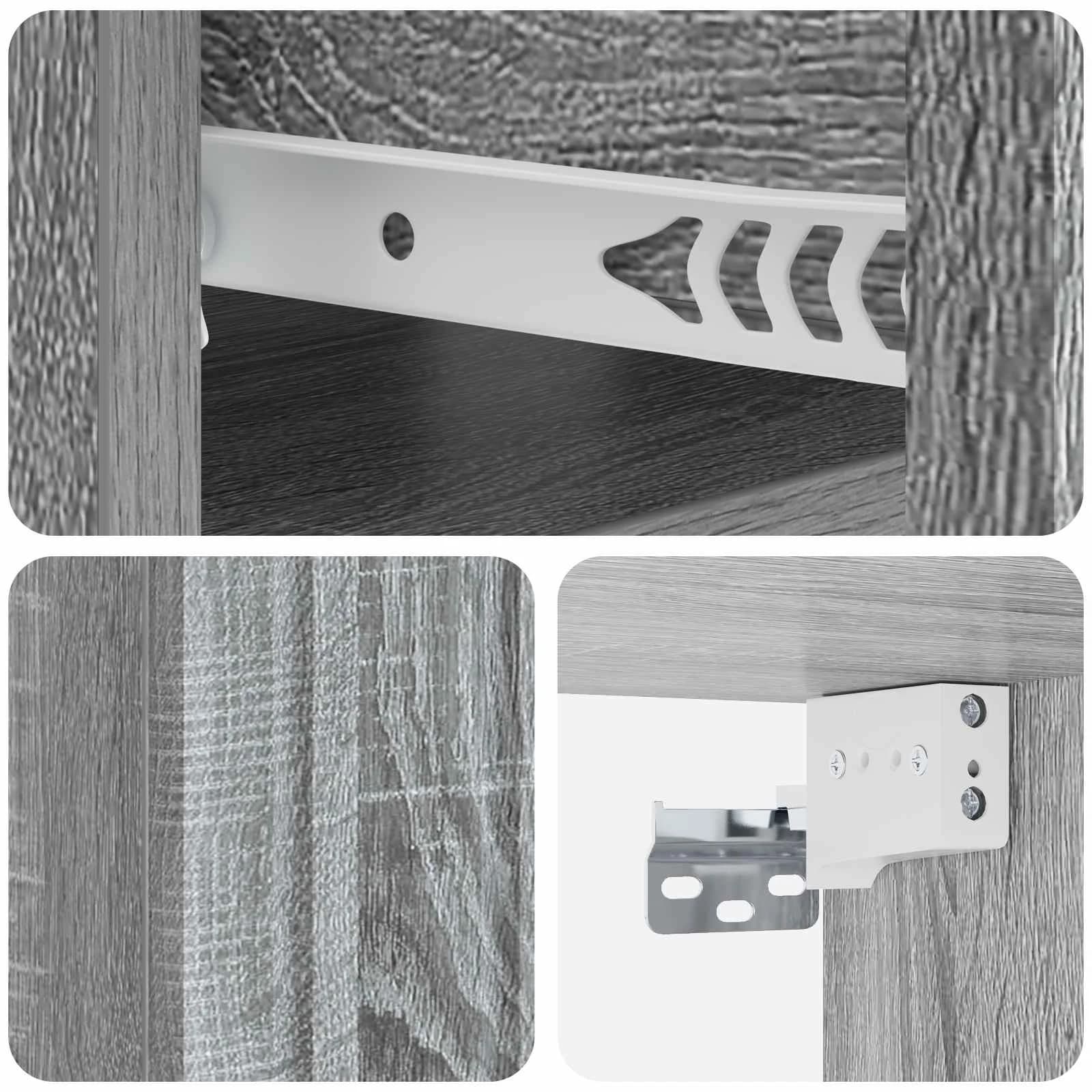Stenski nočni omarici s predalom Siva Sonoma 49 x 34,5 x 24 cm - slika 8