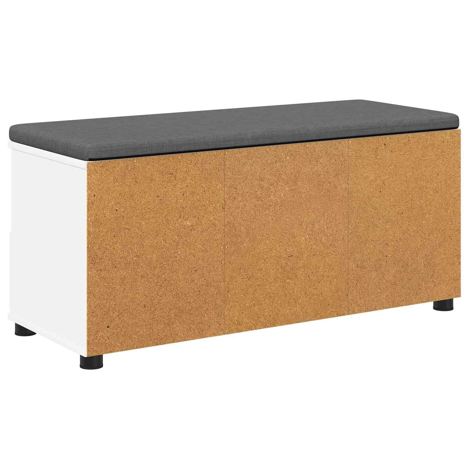Haldna klop Bela 100 x 38 x 46 cm Oblikovan Les in Tkanina - slika 8