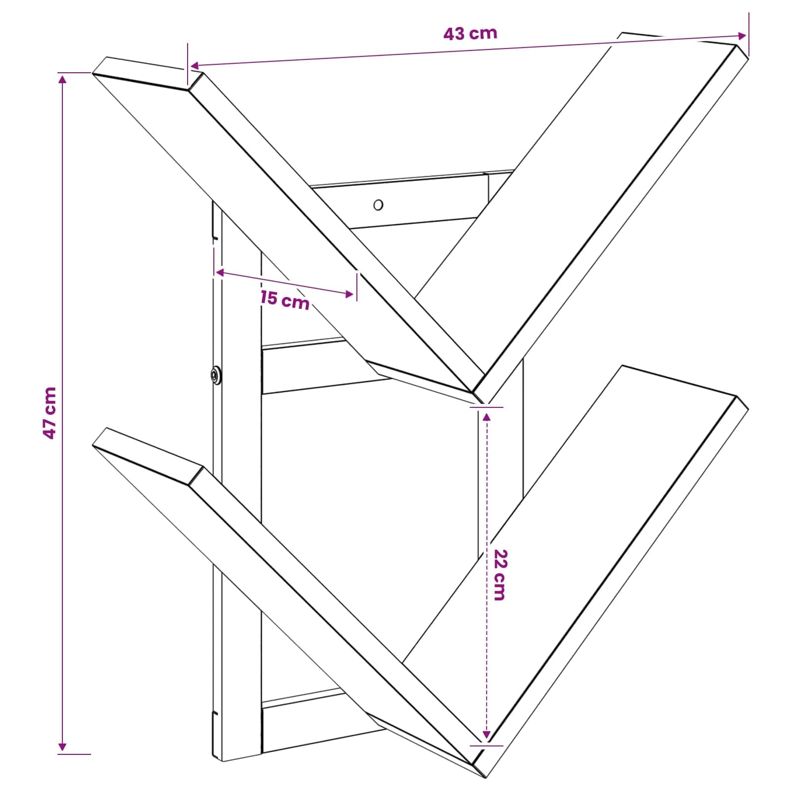 PrFloating Shelf 2 kos Sonoma hrast 43 x 15 x 47 cm - slika 8