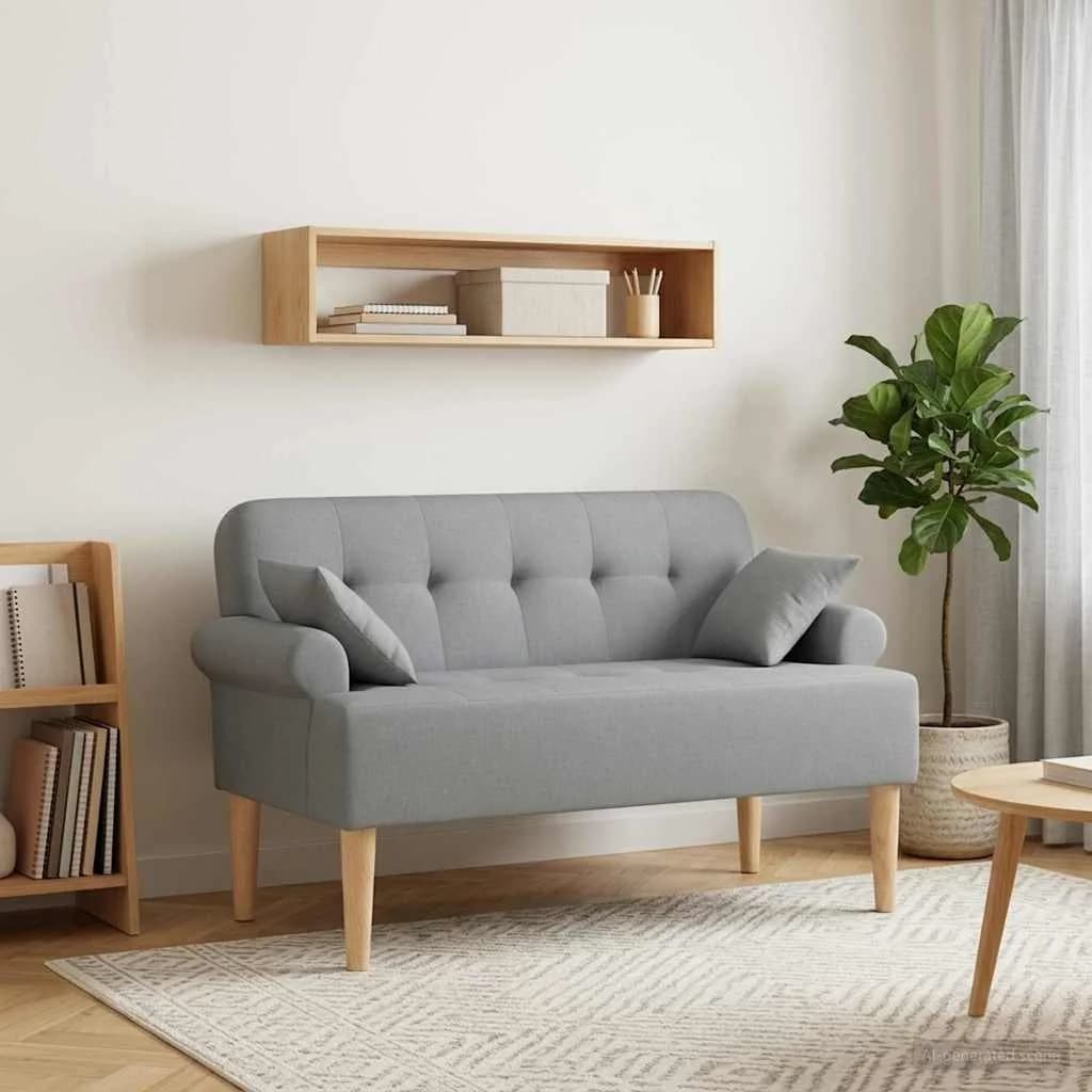 Dvojnica s gumbi Svetlo siva 120 x 65 x 79 cm Blago