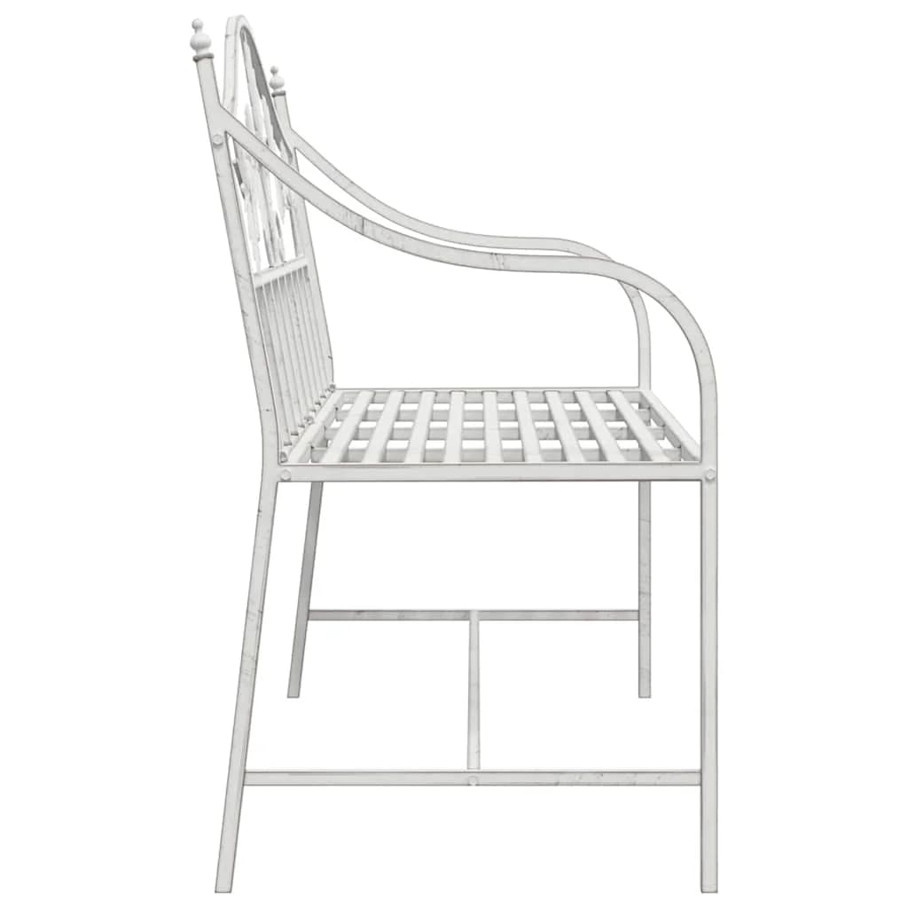 Vrtna klop Antik bela 104 x 52,5 x 89 cm Jeklo - slika 5