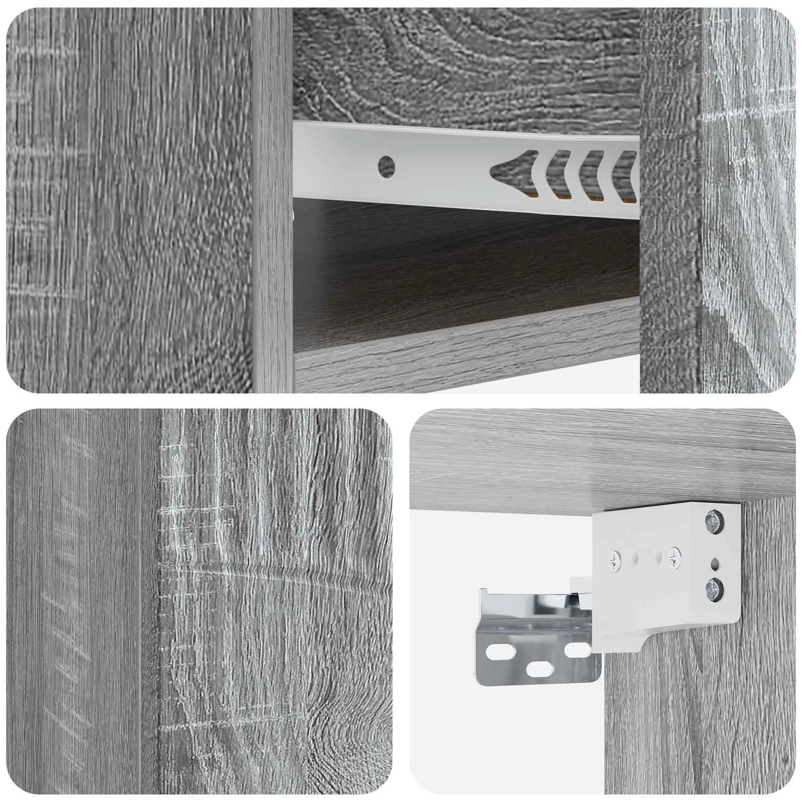 Stenski nočni omarici 2 kos Siva Sonoma 49 x 34,5 x 20 cm - slika 10