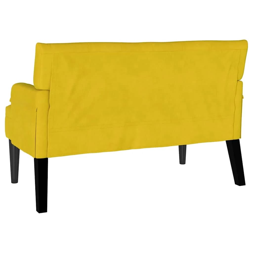 Chesterfield klop Rumena 112 x 65,5 x 75 cm Žamet - slika 6