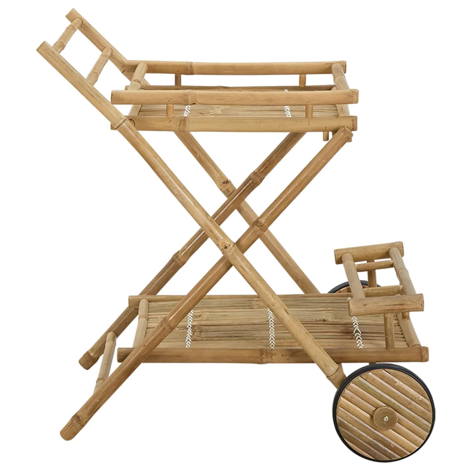 Voziček za postrežbo z kolesi Naravna 79 x 67,5 x 84 cm Bambus - slika 4