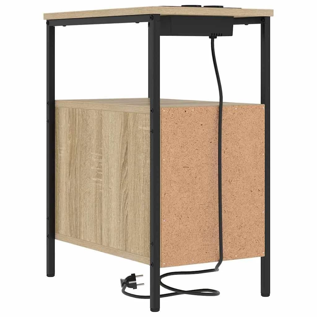 Nočna omarica 2 kos Sonoma hrast 30 x 48 x 61 cm Inženirski les - slika 9