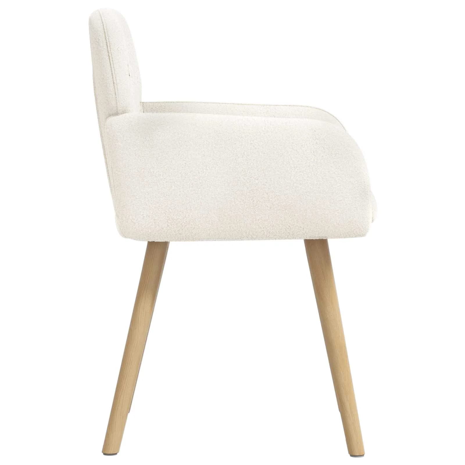 Jedilni stoli 2 kos Bouclé Krem 59 x 57 x 85 cm - slika 4