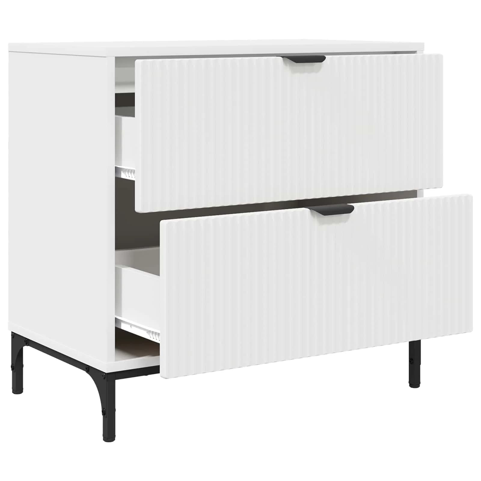 Nočna omarica Bela 63.5 x 36 x 61 cm Inženirski les - slika 5