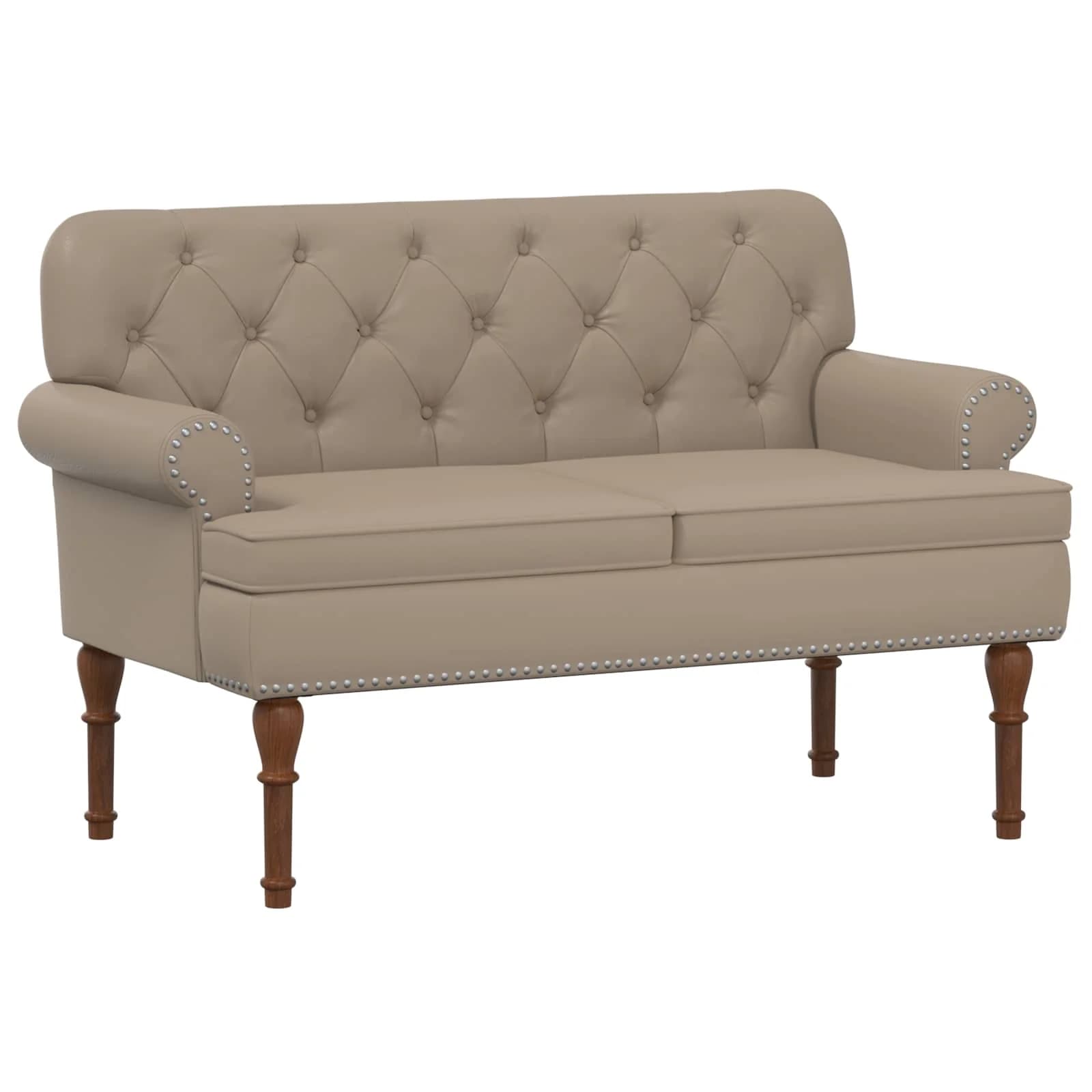 Dvojnica s gumbi Kapučino 120 x 65 x 77 cm Umetno usnje - slika 2