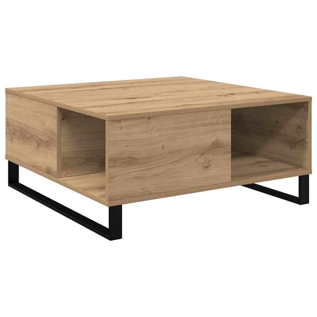 Klubska miza Umetni hrast 80 x 80 x 36,5 cm Inženirski les - slika 2