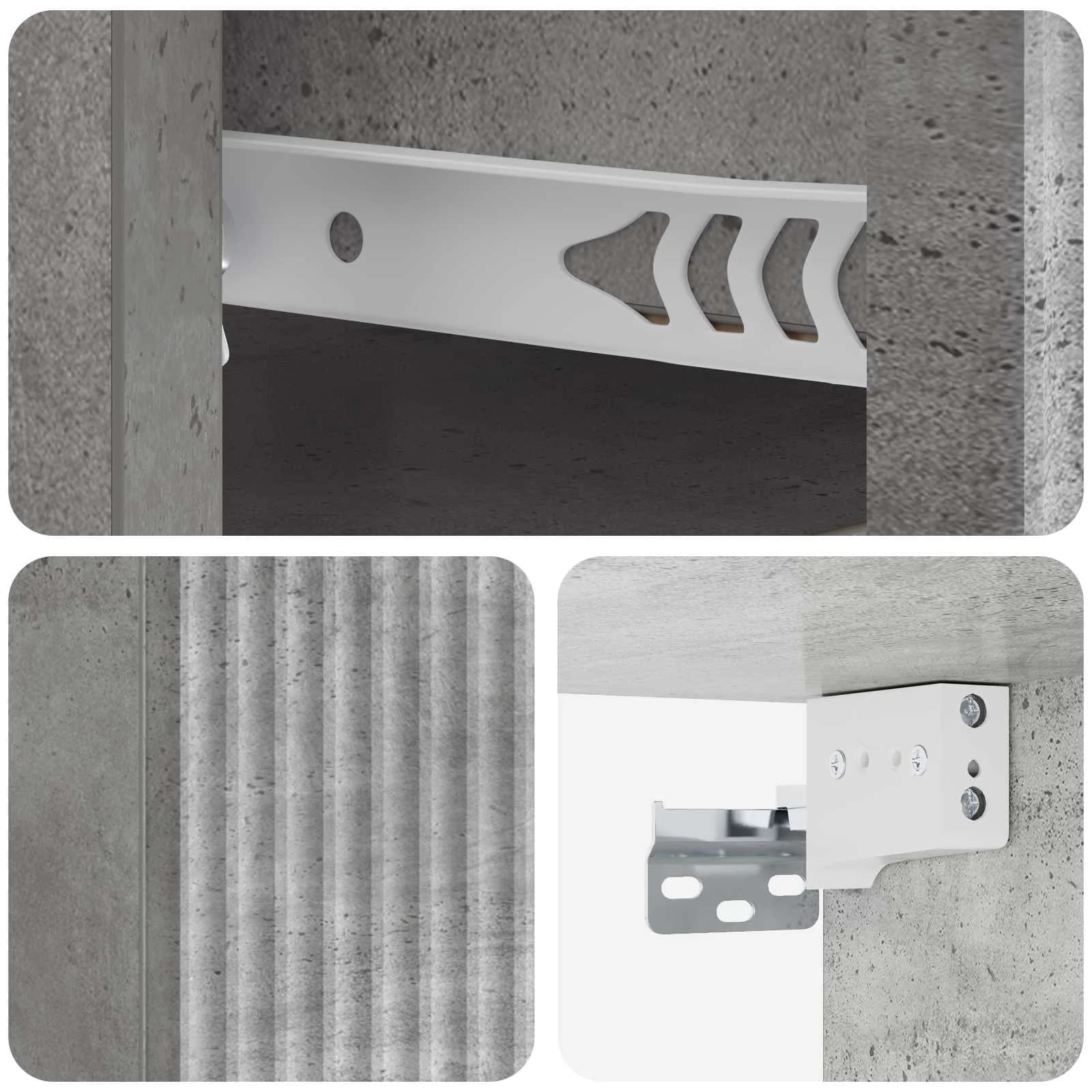Stenski nočni omarici Betonsko siva 33 x 34,5 x 20 cm - slika 8