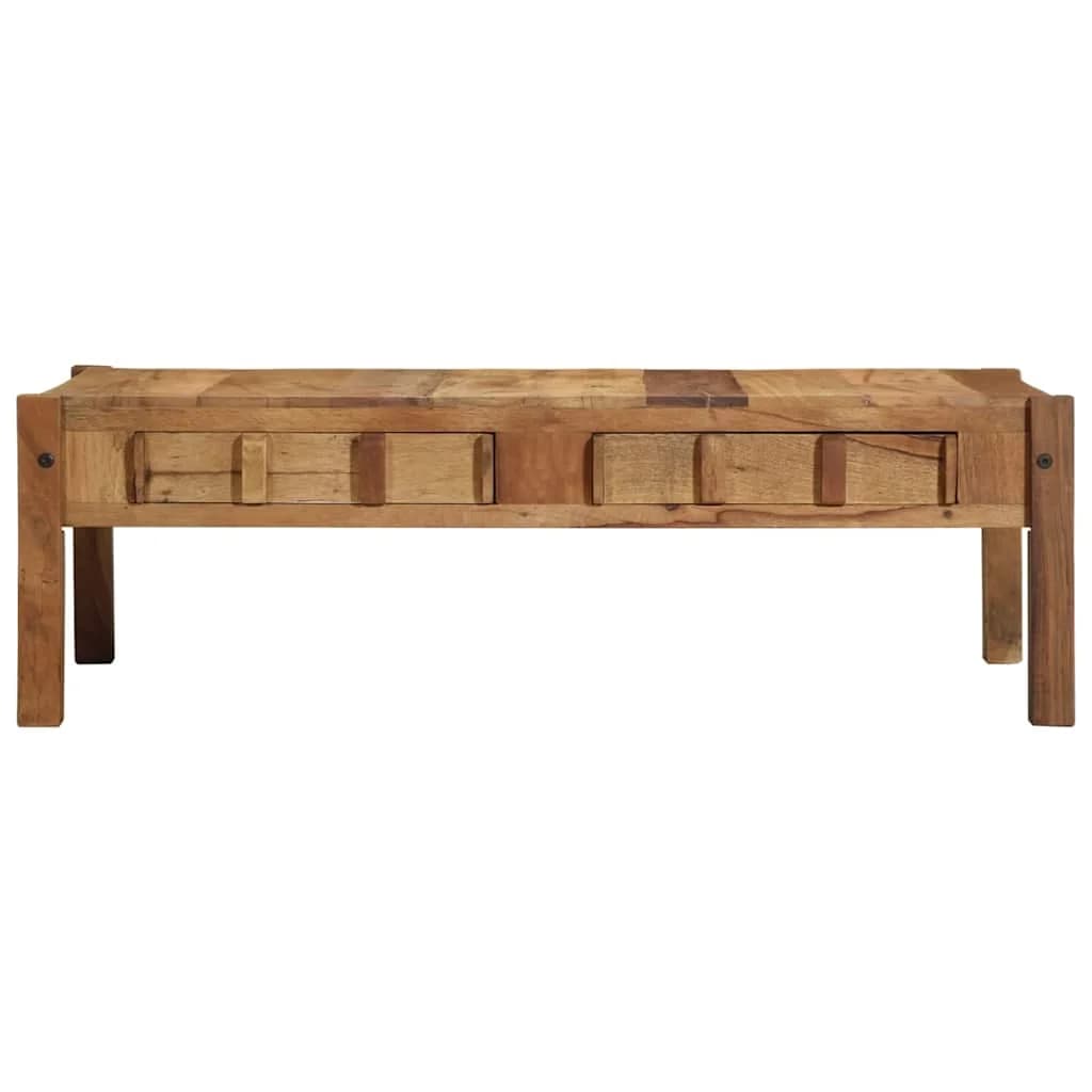 Klubska miza Rjava 110 x 54 x 35 cm Trdna obnovljena les - slika 4