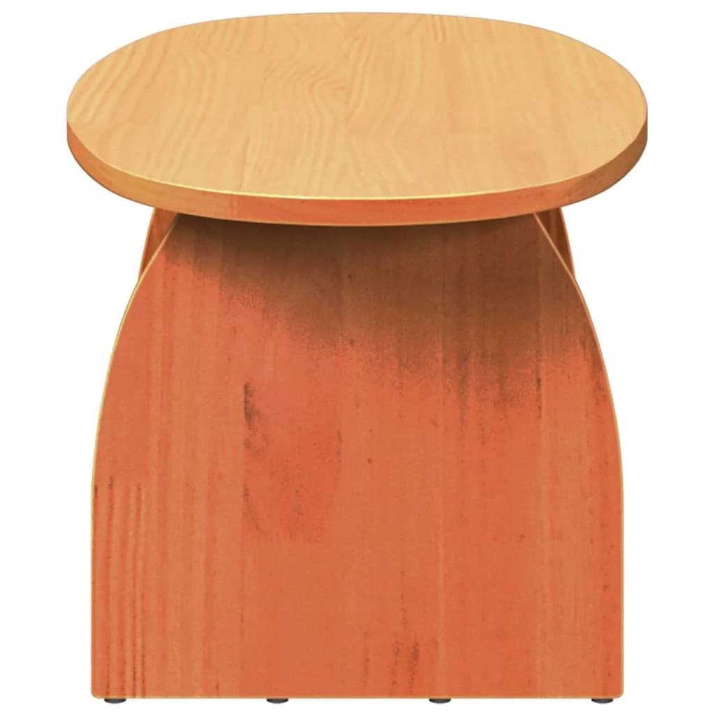 Klubska miza Voskast rjav 80 x 40 x 35 cm Masivno borovo les - slika 7