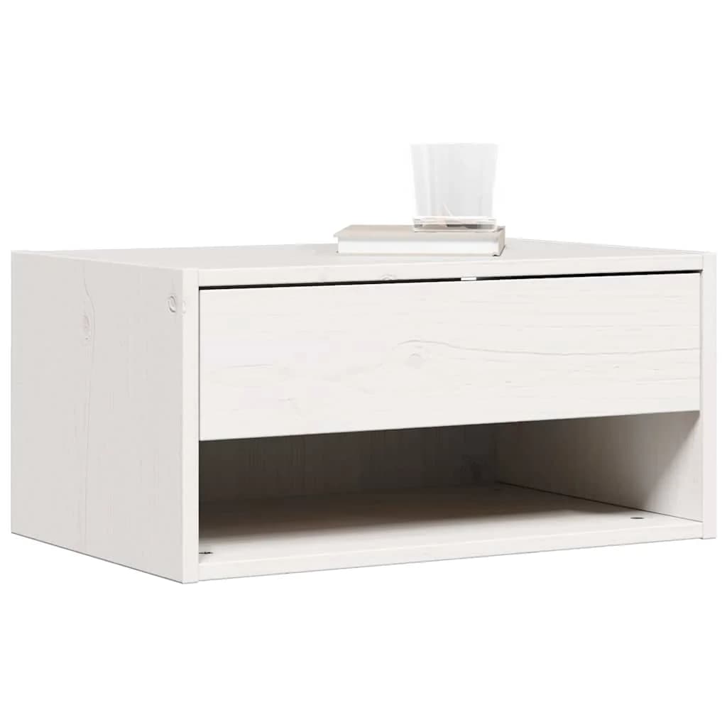 Nočna omarica 2 kos Bela 50 x 32,5 x 24 cm Trdna borovina - slika 3