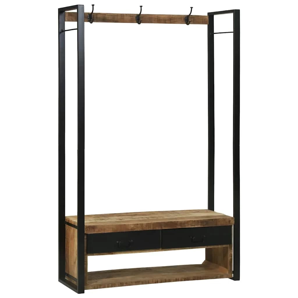 Stojalo za oblačila Rjava 110 x 40 x 179 cm Trden mangov les - slika 3