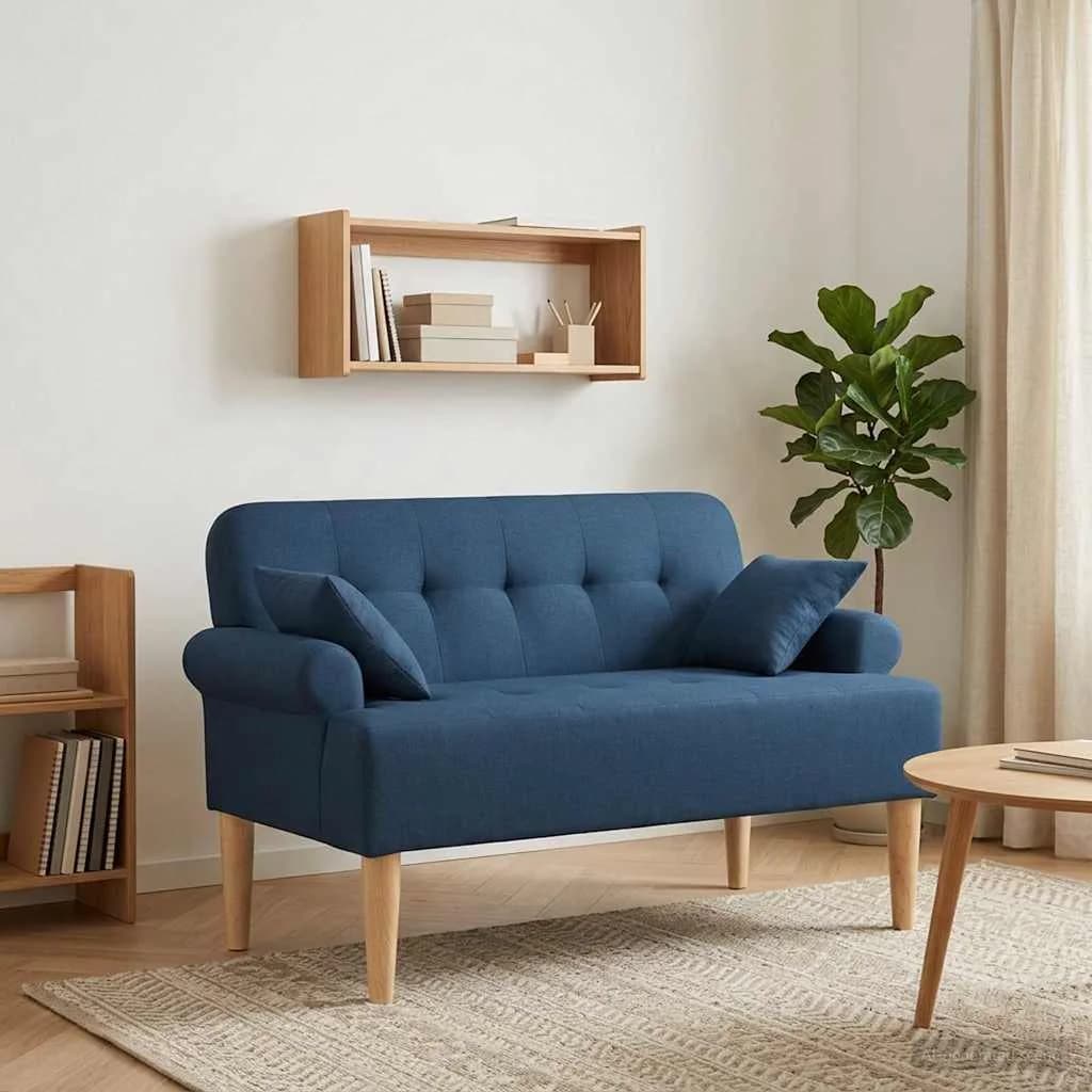 Dvojnica s gumbi Modra 120 x 65 x 79 cm Blago
