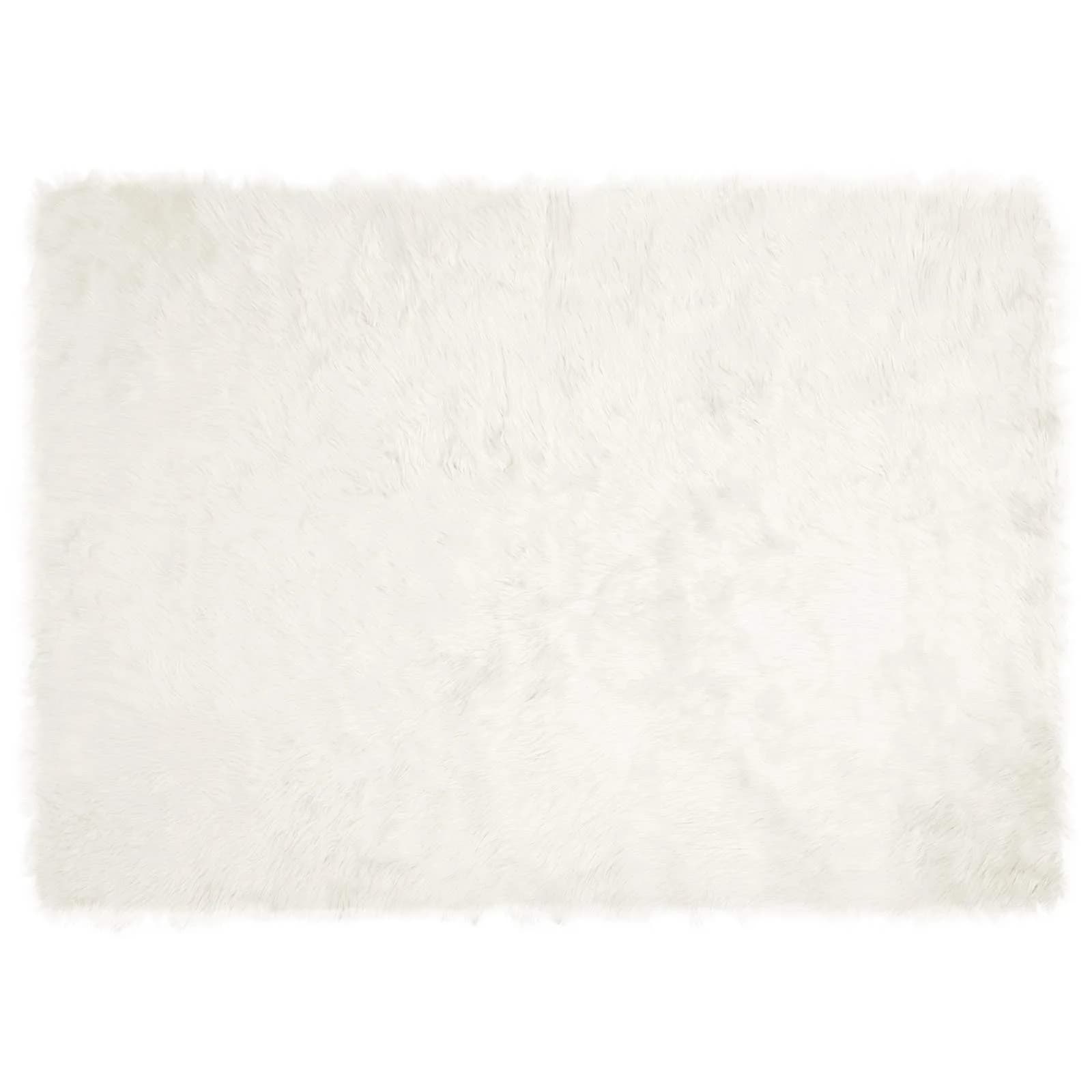 Preproga iz umetnega ovčjega krzna TAFALLA Bela 120 x 170 cm - slika 2