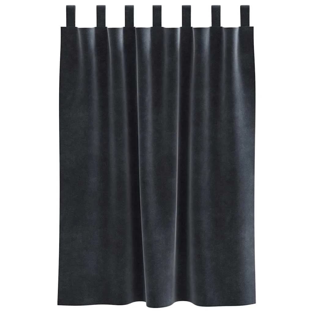 Zatemnitvene zavese 2 kos Temno siva 140 x 140 cm Žamet - slika 4